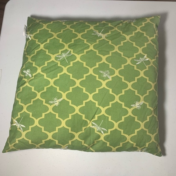 Waverly Green Design Accent Pillow with Embroidered Bees & Dragonflies - Picture 3 of 8